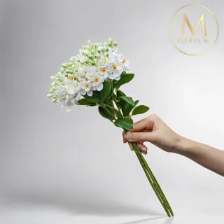 【Floral M】夏日經典茉莉花優雅白仿真花花材1入組(人造花/仿真花/假花/花藝DIY/裝飾花材)