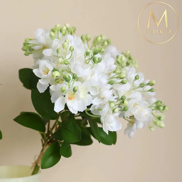 【Floral M】夏日經典茉莉花優雅白仿真花花材1入組(人造花/仿真花/假花/花藝DIY/裝飾花材)
