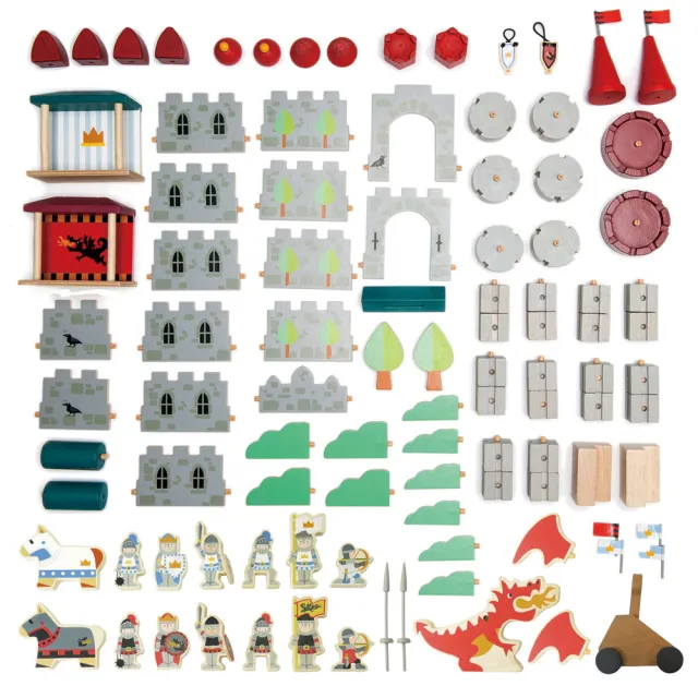 【Tender Leaf Toys】皇家騎士城堡建構組(內附100個積木配件)