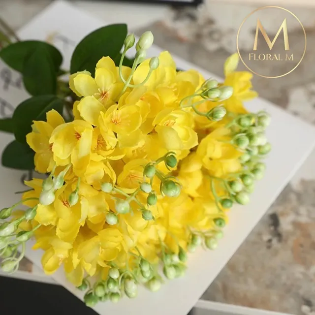【Floral M】夏日經典茉莉花檸檬黃仿真花花材1入組(人造花/仿真花/假花/花藝DIY/裝飾花材)