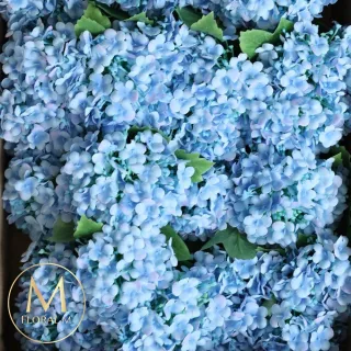 【Floral M】京都夏日繡球碎冰藍仿真花花材1入組(人造花/仿真花/假花/花藝DIY/裝飾花材)