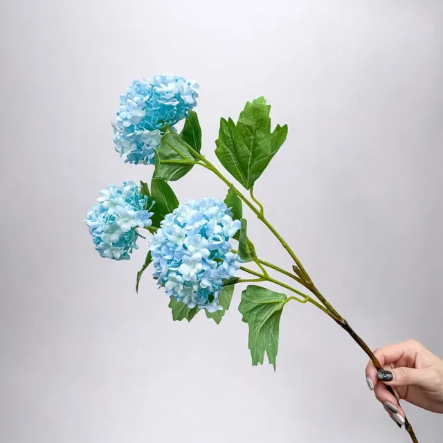 【Floral M】京都夏日繡球碎冰藍仿真花花材1入組(人造花/仿真花/假花/花藝DIY/裝飾花材)