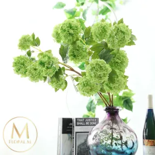 【Floral M】京都夏日繡球開心果綠仿真花花材1入組(人造花/仿真花/假花/花藝DIY/裝飾花材)