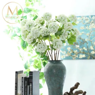 【Floral M】京都夏日繡球高雅白仿真花花材1入組(人造花/仿真花/假花/花藝DIY/裝飾花材)