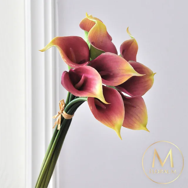 【Floral M】氣質仙女藕紫色海芋仿真花花材5入組(人造花/仿真花/假花/花藝DIY/裝飾花材)
