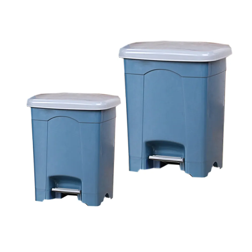 【真心良品】潘森腳踏式垃圾桶15L+25L-2入組(SO015/25 加厚耐用、公家機關、耐磨好清洗 KEYWAY聯府)