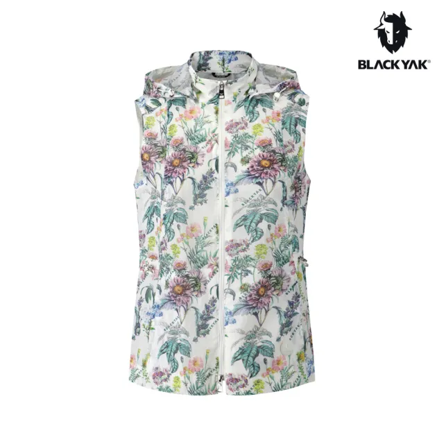 【BLACKYAK】女 MONOMESH背心[三色] 輕薄 透氣 花朵印花 中長版背心 拆兜帽|FB1WV003
