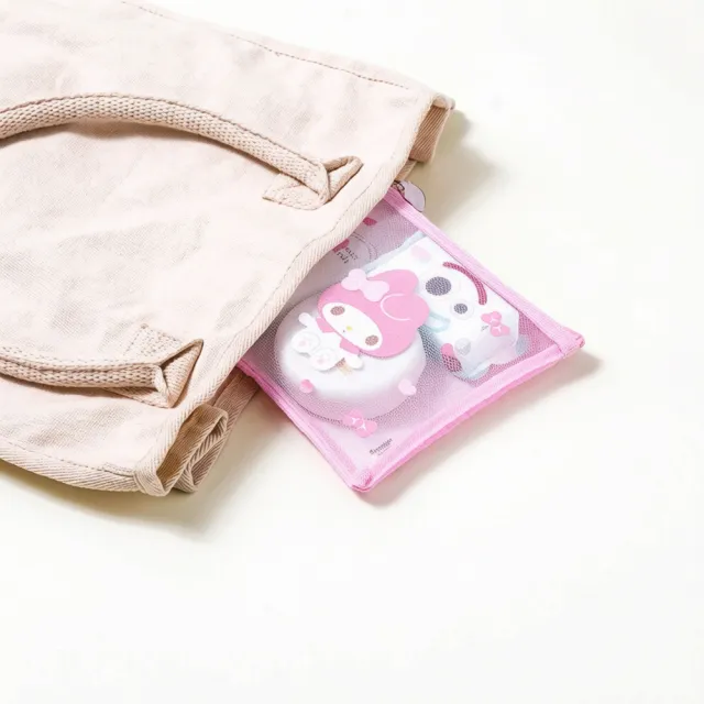 【SANRIO 三麗鷗】雙11 網狀化妝包2入 收納包 旅行包 盥洗包 Hello Kitty 美樂蒂 凱蒂貓
