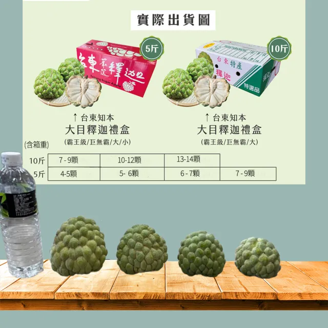 【初品果】台東知本大目釋迦含箱重10斤10-12顆x1箱(產地直送/送禮/禮盒/水果禮盒)