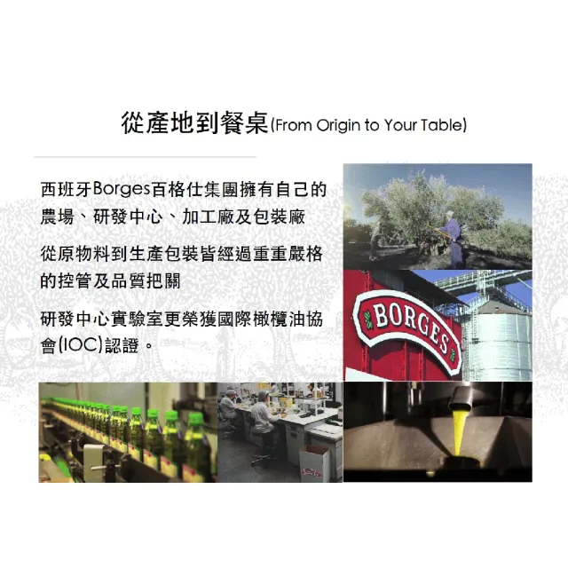【BORGES 百格仕】橄欖油(中味橄欖油) 100% Pure 西班牙原裝原瓶進口(1000ml/瓶)