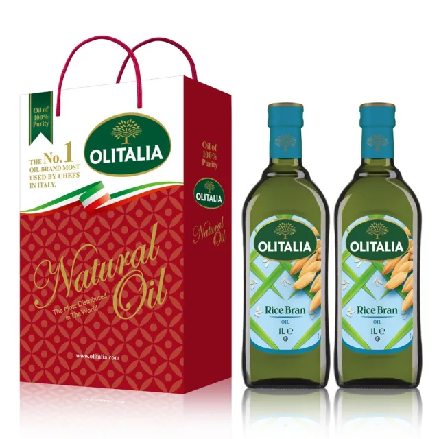 【Olitalia 奧利塔】玄米油禮盒組1000mlx6瓶(+贈高溫專用葵花油500mlx1瓶)