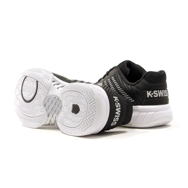 【K-SWISS】透氣輕量網球鞋 匹克球鞋 Hypercourt Express 2-女-黑/銀(96613-085)