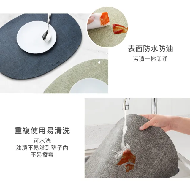【mo select】PU仿皮餐墊4入組(mo選/桌墊/隔熱墊/西餐墊/餐桌墊/防水墊)