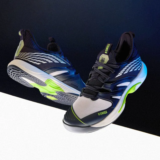 【K-SWISS】輕量進階網球鞋 匹克球鞋 SpeedTrac-男-藍/萊姆綠(07392-967)