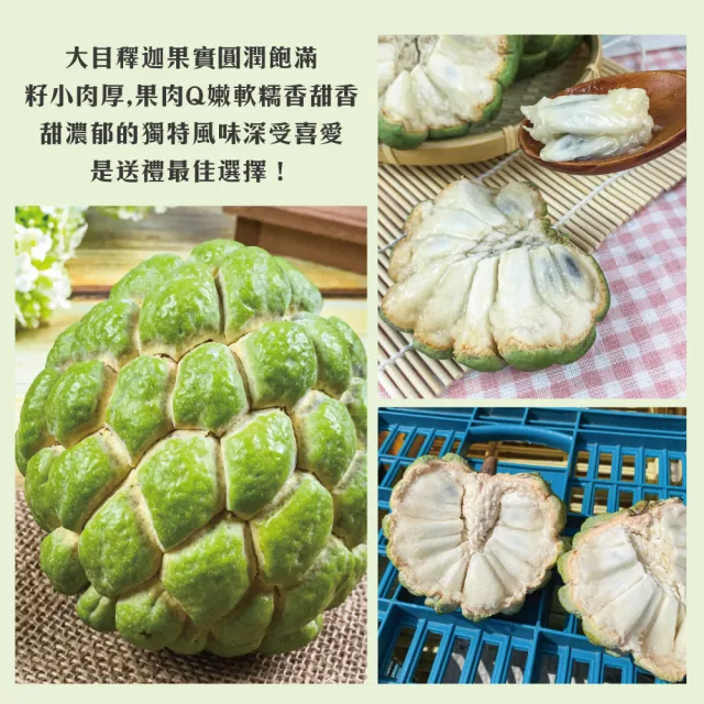 【初品果】台東知本大目釋迦禮盒含箱5斤6-7顆x1盒(送禮/禮盒/水果禮盒)