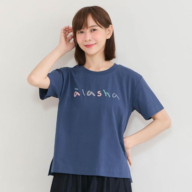 【a la sha】彩色立體LOGO繡花T