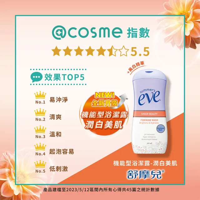 即期品【Summer’s Eve 舒摩兒】潤白美肌浴潔露237ml超值2入(私密清潔 美白去黑)