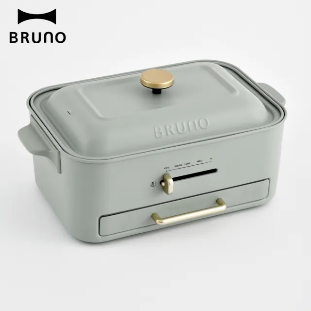 【BRUNO】日本BRUNO多功能無煙電烤盤BOE109開心果綠(易清潔好收納/滴油盤 減菸烤盤好健康/平面&章魚燒烤盤)