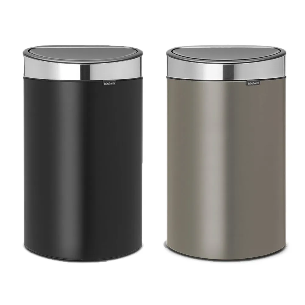 【Brabantia】半月型按壓式垃圾桶40L-煤灰褐、尊爵黑(2色任選 新品登場)