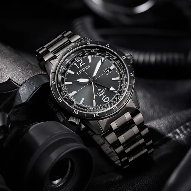 【CITIZEN 星辰】PROMASTER 限量 GMT兩地時間機械錶款-44.5mm 父親節 送禮(NB6045-51H)