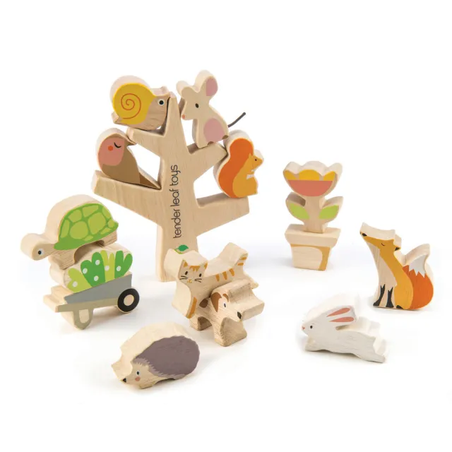 【Tender Leaf Toys】動物森林疊疊樂(16件積木組合配件)