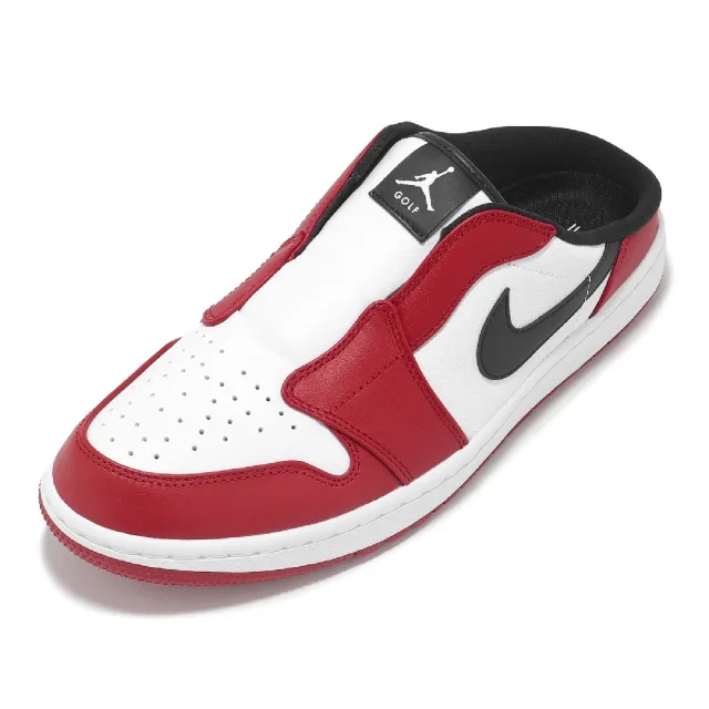 【NIKE 耐吉】懶人鞋 Air Jordan 1 Mule Golf 男鞋 女鞋 白 紅 黑 休閒鞋 穆勒鞋(FJ1214-101)