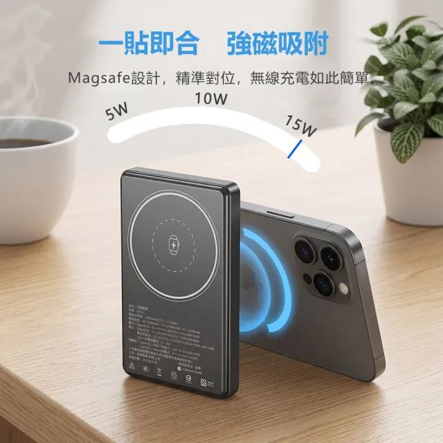 【RDi】台灣製造 防爆超薄 半固態磁吸行動電源 手錶耳機充 5000mAh