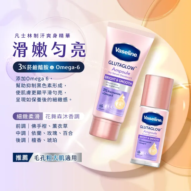 【Vaseline 凡士林】官方直營 制汗止汗爽身精華凝乳x3入