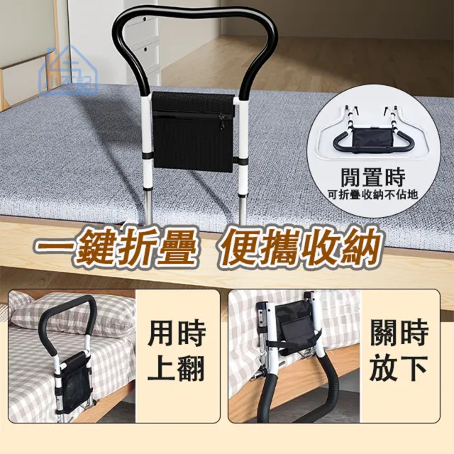 【小不記】可升降/可折疊/起身扶手架/床邊扶手 安全扶手 老人床邊扶手 起床助力器 孕婦防摔 床邊護欄