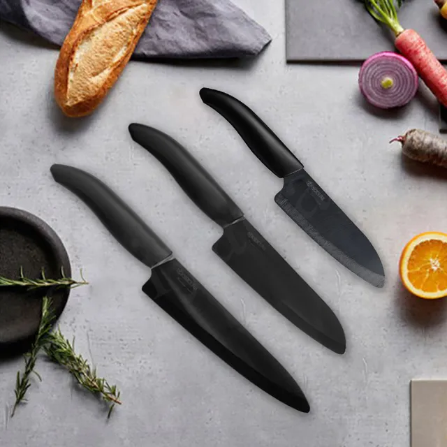 【KYOCERA 京瓷】日本京瓷 抗菌多功能精密陶瓷刀 日本境內版限定 黑刃 黑刀-14cm(北齋富嶽三十六景)