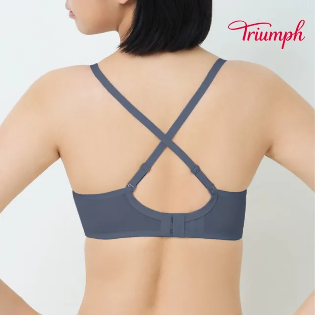 【Triumph 黛安芬】自在零著感系列 基本款 無痕透氣罩杯內衣 B-E(靛霧藍)