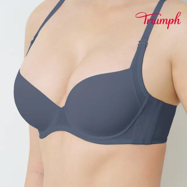 【Triumph 黛安芬】自在零著感系列 基本款 無痕透氣罩杯內衣 B-E(靛霧藍)