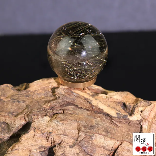 【開運方程式】水晶球鈦晶超淨體BA5附天然木底座(水晶佛像l水晶擺件l淨化招財陽宅風水擺件)