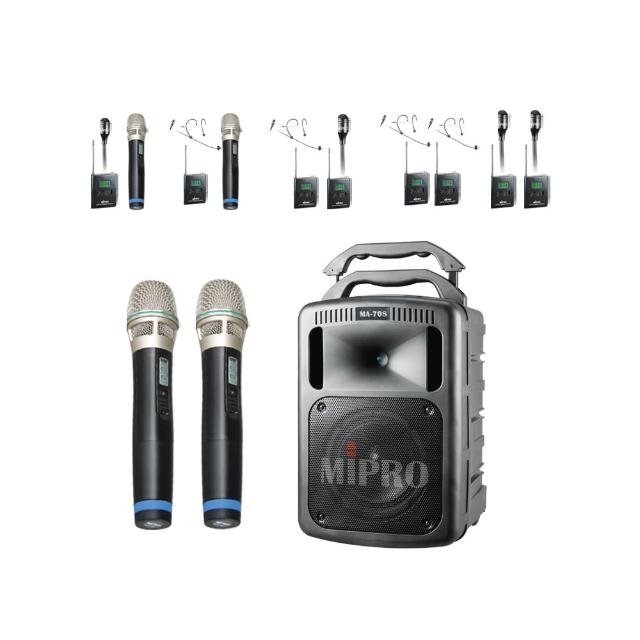 【MIPRO】MA-709 豪華型手提式無線擴音機UHF ACT-32HR( 配件六選一)