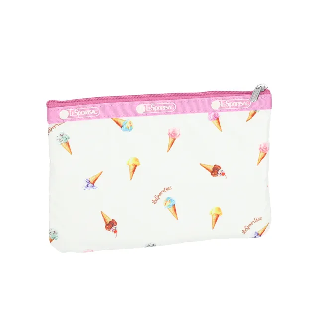 【Lesportsac】3-Zip Cosmetic 三層拉鍊化妝包 收納包 盥洗包 女包 男包(繽紛冰淇淋)