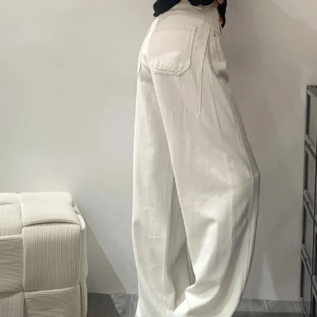 【ASister 小姊姊】AS2587#女裝｜休閒褲☆韓系辣妹Y2K工裝彎刀褲(白色 S-XL)