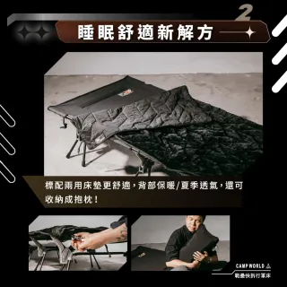 【CAMPFIRE】戰壘快拆行軍床 行軍床 單人床 露營床 高低兩用 2.1公尺 冷暖兩用床墊 機能保潔地墊 逐露天下