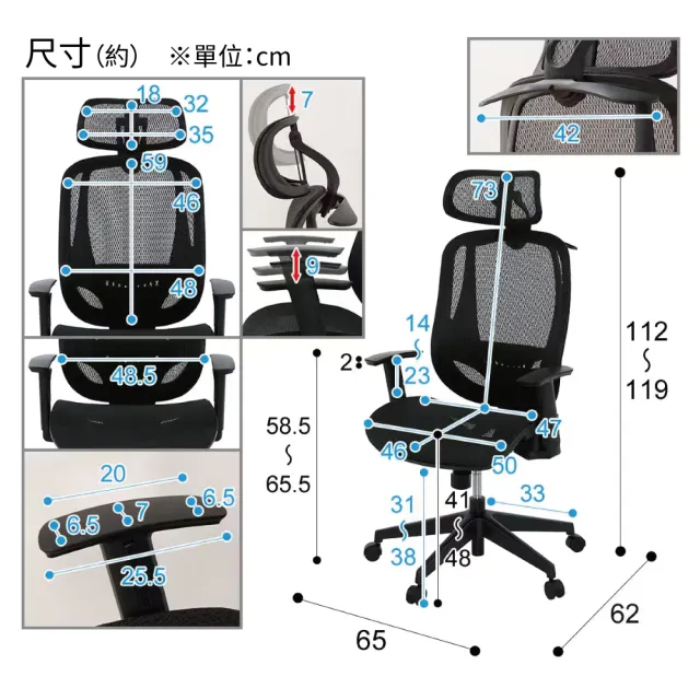 【NITORI 宜得利家居】電腦椅 OC503 BK(電腦椅 辦公椅 事務椅)
