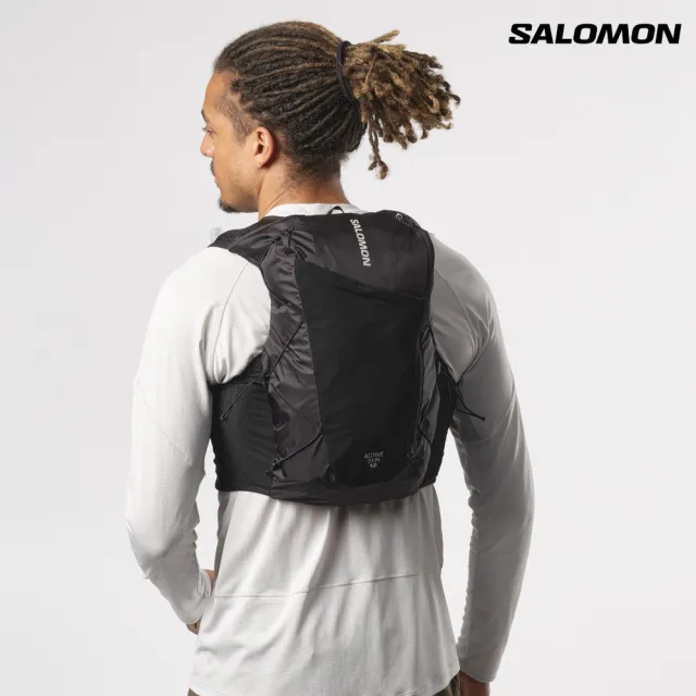 【salomon】ACTIVE SKIN 12 水袋背包組 黑/金屬灰