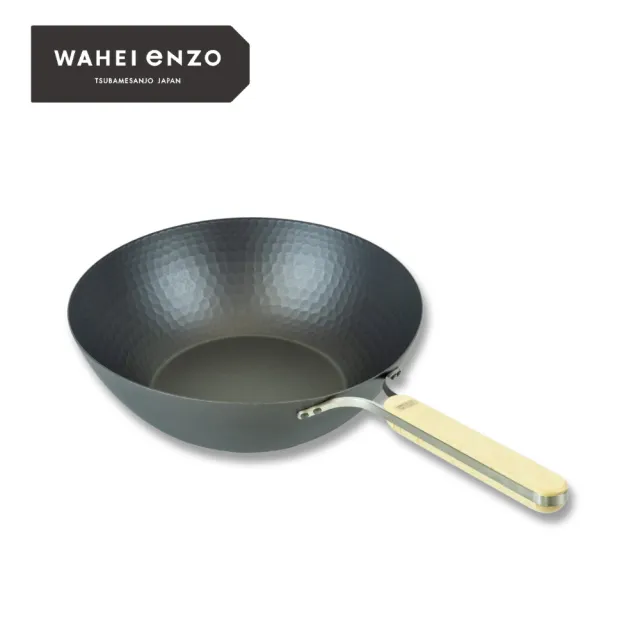 【FREIZ】WAHEI eNZO 窒化碳鋼平底炒鍋30公分 無塗層不易生鏽窒化鐵鍋(日本製／IH可用)