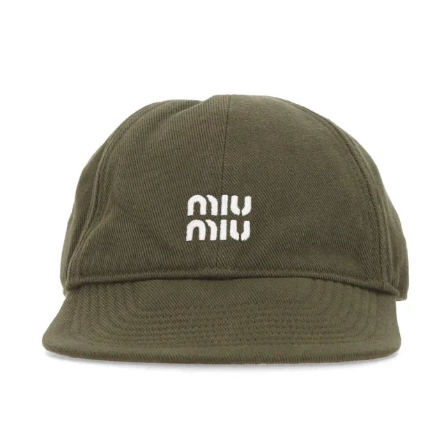 【MIU MIU】Denim 牛仔 抽繩造型 帽子 棒球帽 老帽 綠色 黃色 5HC369