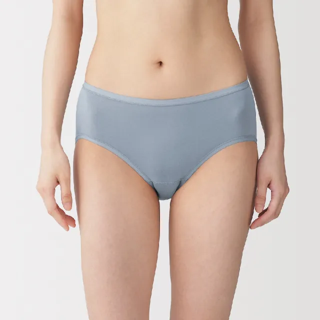 【MUJI 無印良品】女柔滑中腰內褲(深灰/黑色/黃橘/摩卡棕/淺粉/淺綠/藍色)