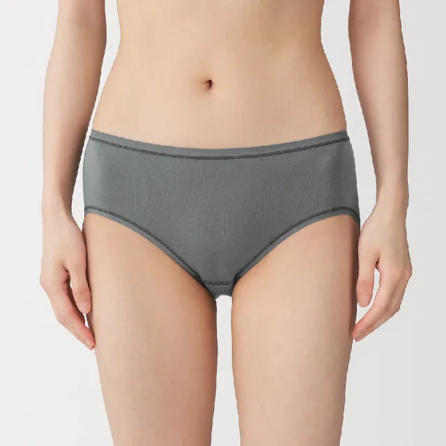 【MUJI 無印良品】女柔滑中腰內褲(深灰/黑色/黃橘/摩卡棕/淺粉/淺綠/藍色)