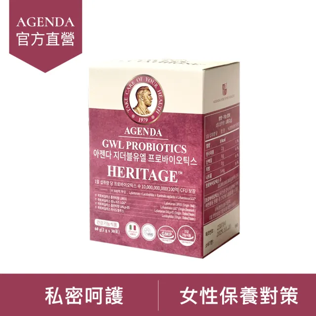 【AGENDA】雙效女性私密益生菌1盒(30日份/陰源專利菌株/女性私密處/順暢乳酸菌)