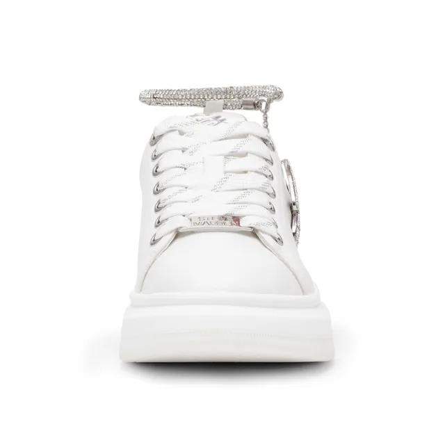 【steve madden】閃鑽水鑽繞踝厚底休閒鞋GAYLAXIE(白色)