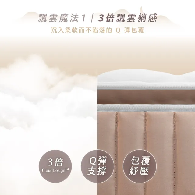 【LOVEFU 大島樂眠】飄雲樂眠床-標準單人3尺(標準單人床墊/獨立筒床墊/軟硬適中/MIT/承重穩固)