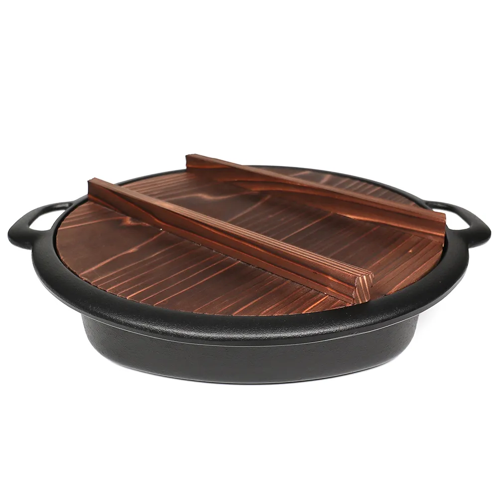 【南部鐵器】福介商店 日本鑄鐵鍋 IWACHU 岩鑄 壽喜燒兼用餃子鍋 24cm IH 平底 雙耳 煎餃 壽喜燒