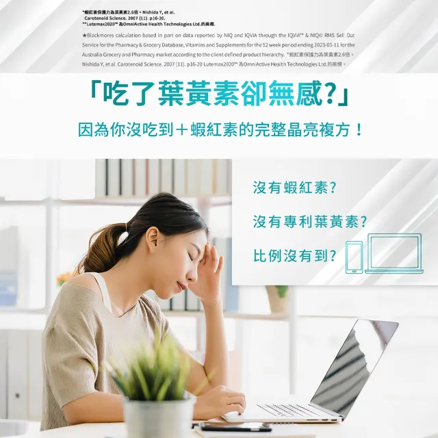 【BLACKMORES 澳佳寶】金盞花葉黃素+蝦紅素+B6(30顆 黑嘉嘉代言)