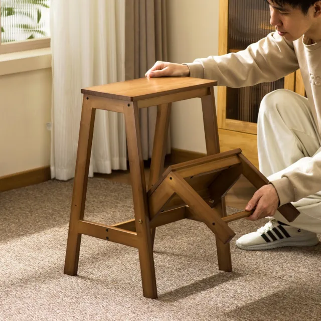【諾必行】可折疊兩步梯 家用登高凳 梯子椅兩用 爬梯凳 一秒收納 穩固登高