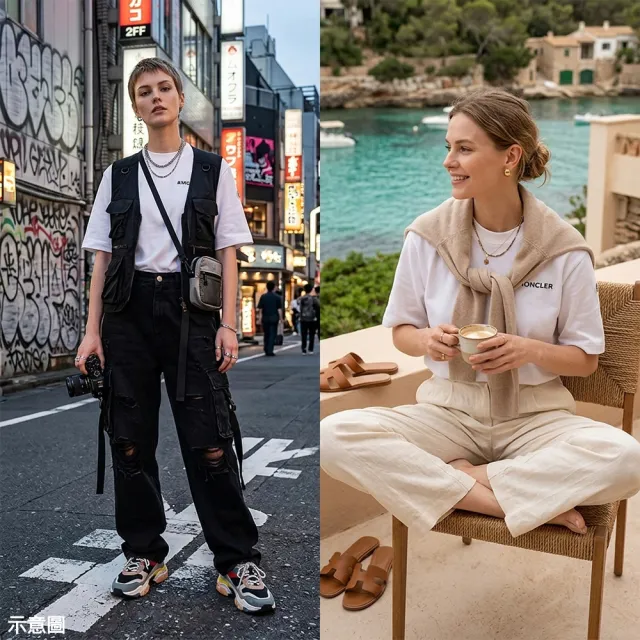 【MONCLER】MONCLER 純棉Grenoble系列刺繡山形短袖圓領T恤(多色/女款)